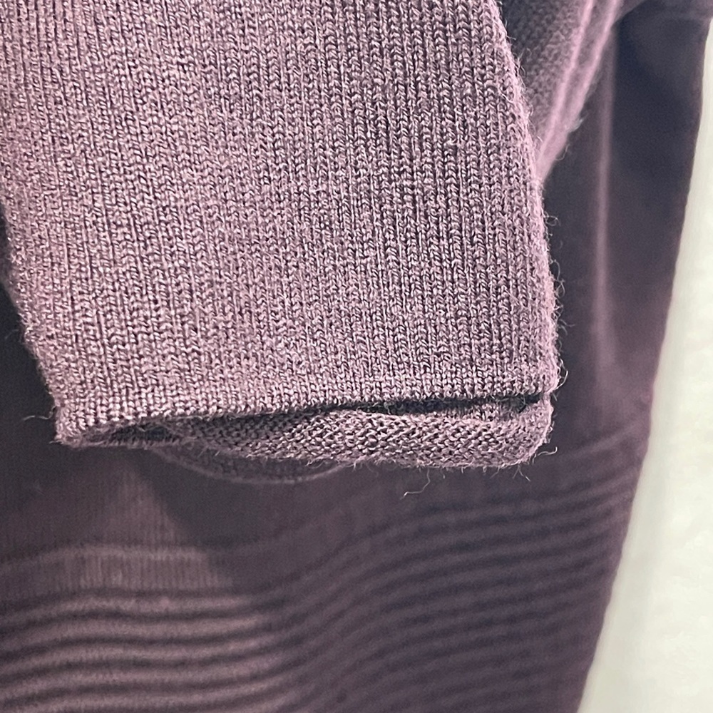 Lululemon Sit In Lotus Wrap II Plum Merino Wool Open Front Cardigan Sweater - Picture 8 of 8